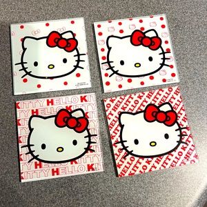 4 Pack Hello Kitty Glass Coasters